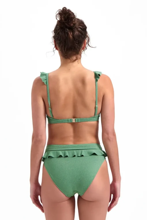 High waist bikinislip Beachlife Green Shimmer
