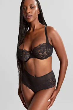 High waist brazilian Panache Allure Black Latte