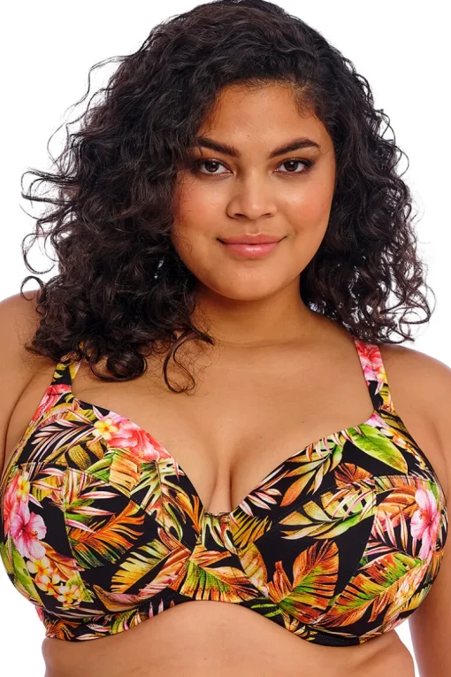 Plunge bikinitop Elomi Tiger Valley Black