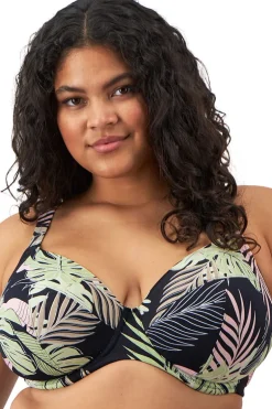 Plunge bikinitop Elomi Tropical Retreat Black