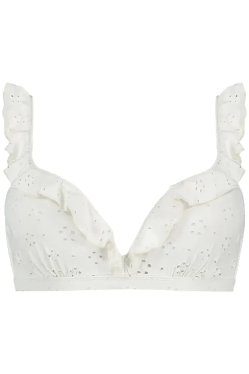 Ruffle bikini top Beachlife White Embroidery