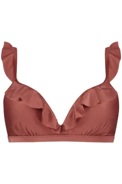 Ruffle bikini top Beachlife Chocolate Shine