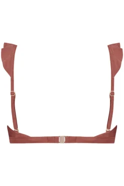 Ruffle bikini top Beachlife Chocolate Shine