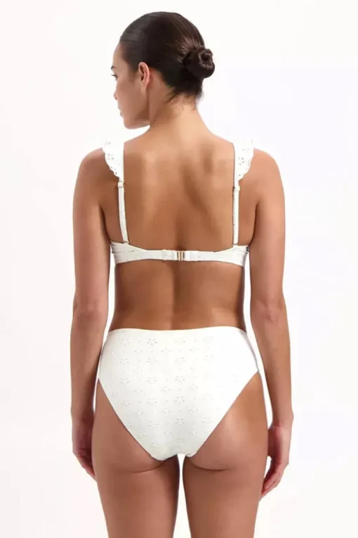 Ruffle bikini top Beachlife White Embroidery