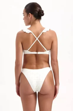 Ruffle bikini top Beachlife White Embroidery