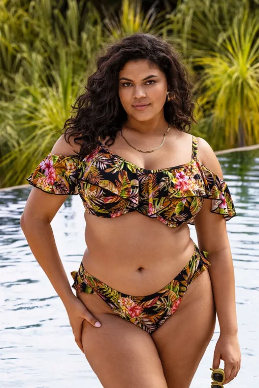 Ruffle bikinitop Elomi Tiger Valley Black