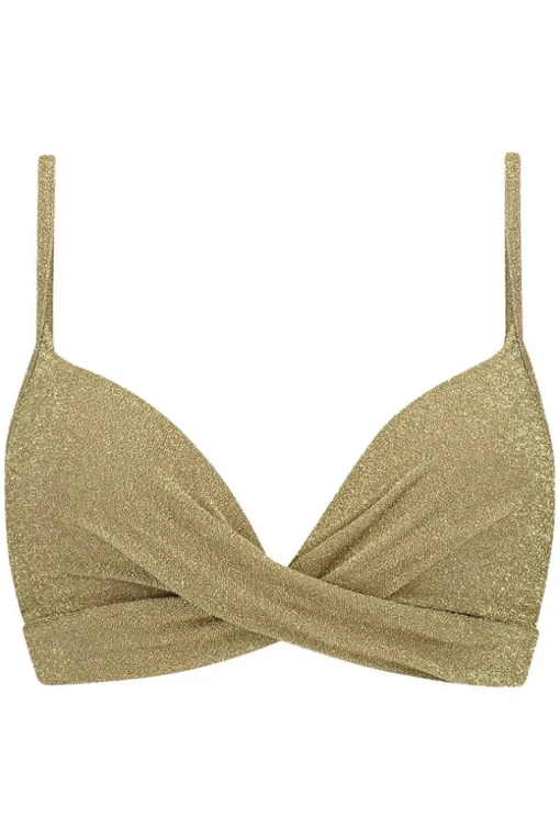 Twist bikini top Beachlife Gold Glitter