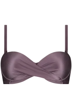 Voorgevormde bandeau bikini top Beachlife Plum