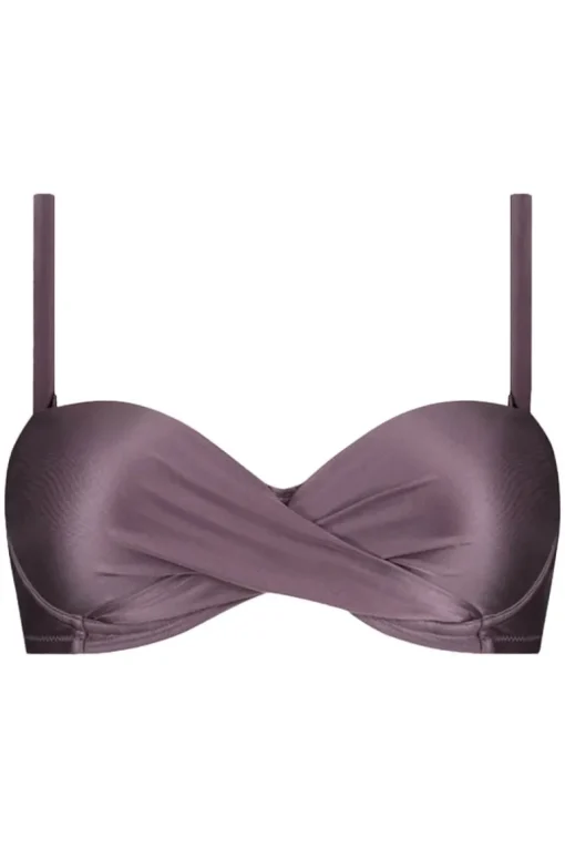 Voorgevormde bandeau bikini top Beachlife Plum