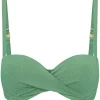 Voorgevormde bandeau bikini top Beachlife Green Shimmer