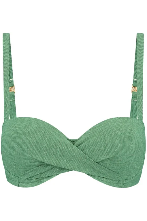 Voorgevormde bandeau bikini top Beachlife Green Shimmer