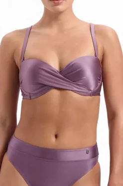 Voorgevormde bandeau bikini top Beachlife Plum