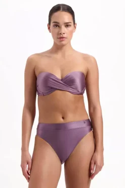 Voorgevormde bandeau bikini top Beachlife Plum