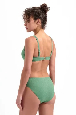 Voorgevormde bandeau bikini top Beachlife Green Shimmer