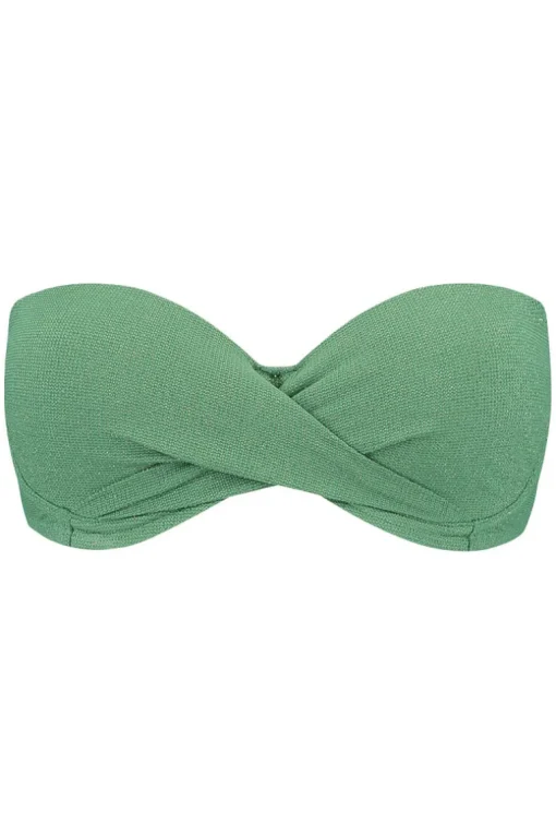 Voorgevormde bandeau bikini top Beachlife Green Shimmer