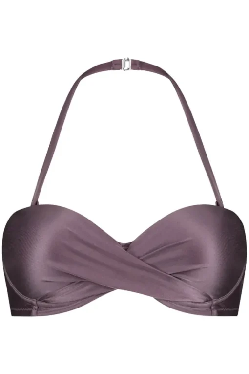 Voorgevormde bandeau bikini top Beachlife Plum