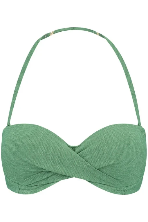 Voorgevormde bandeau bikini top Beachlife Green Shimmer